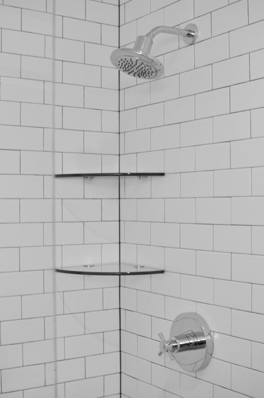 Minimalist Shower with Large Format Tiles